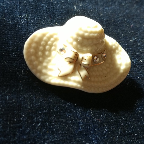 #12 VINTAGE LENOX Porcelain Straw Hat Pin - Picture 3 of 6